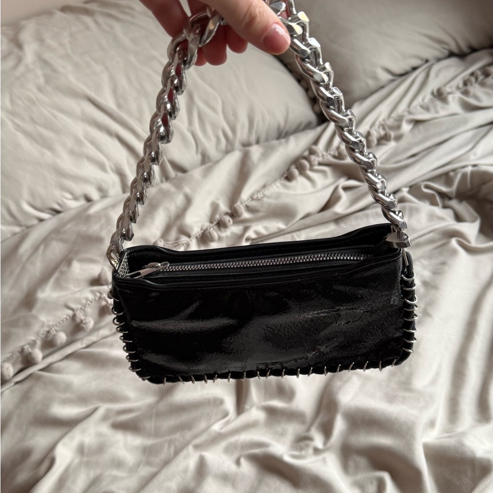 Elegant Black Chain Handle Bag